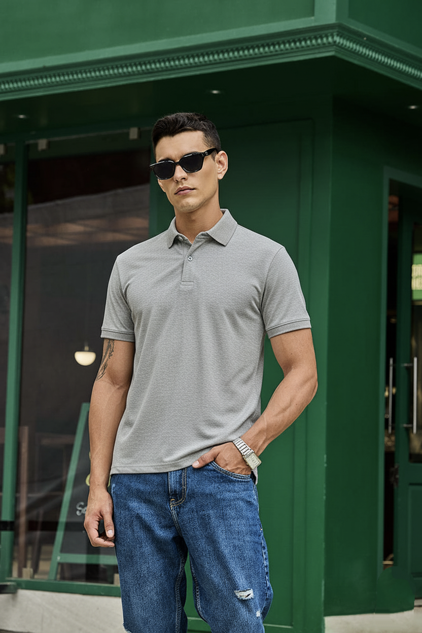 Urban Heather Essential Polo - Lior & Blanc
