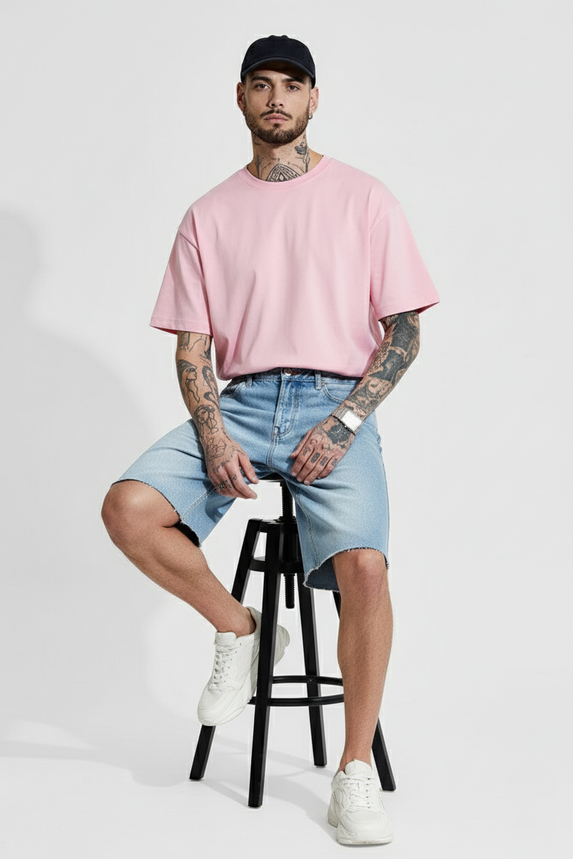 Short Blush Classic Oversized Tee - Lior & Blanc