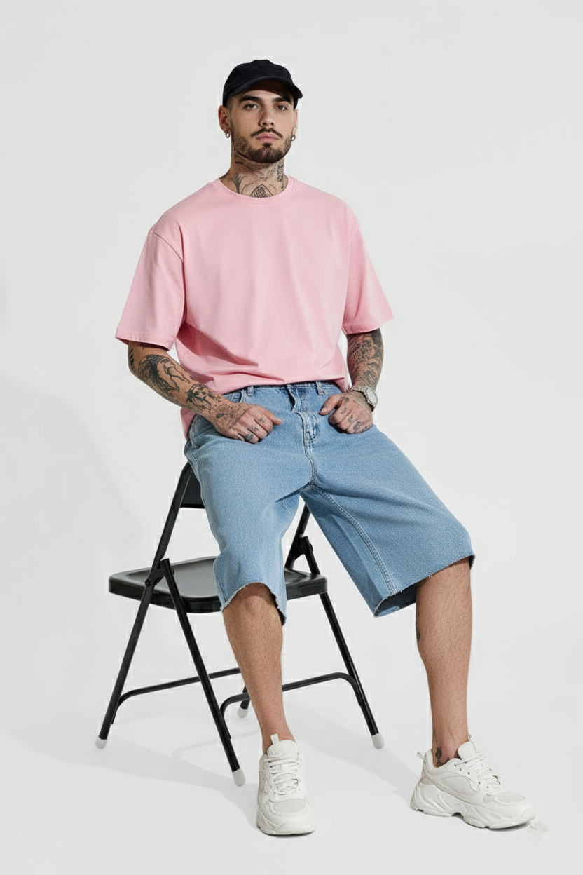Short Blush Classic Oversized Tee - Lior & Blanc