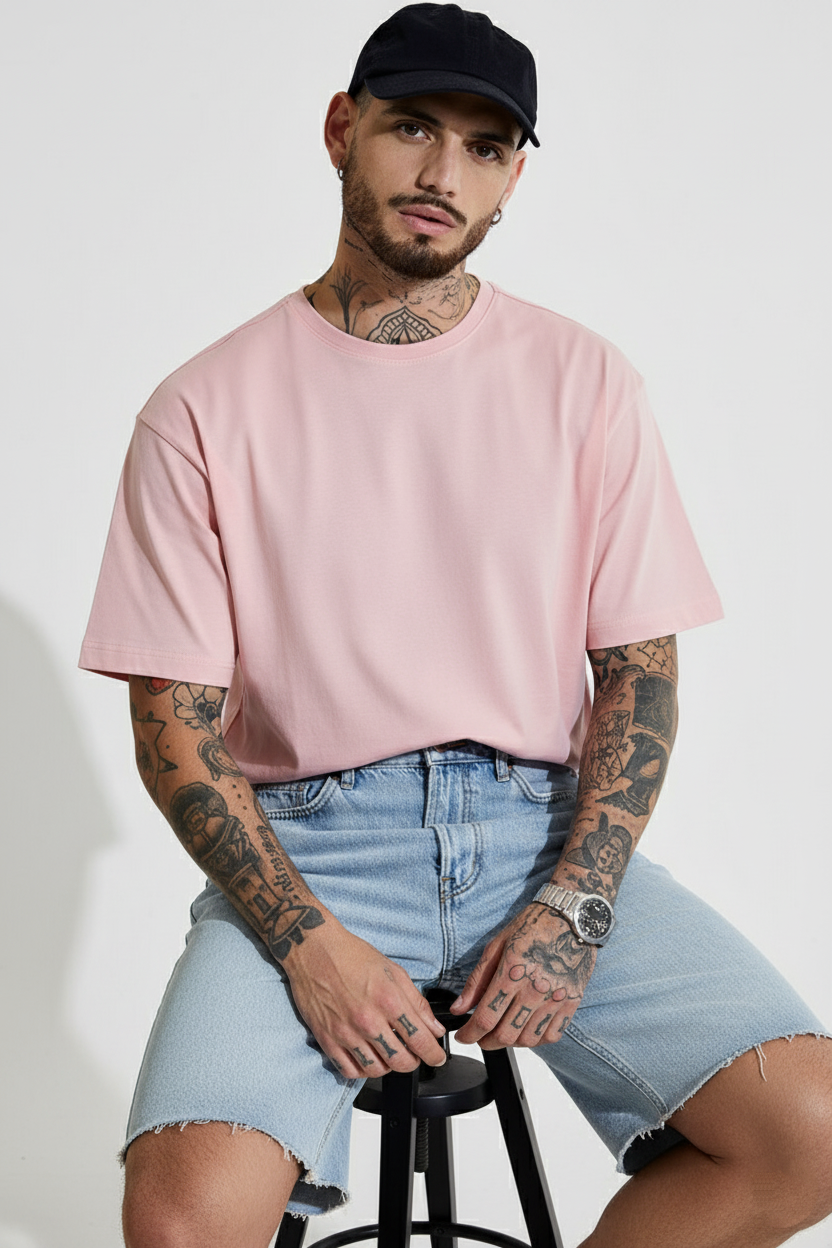 Short Blush Classic Oversized Tee - Lior & Blanc