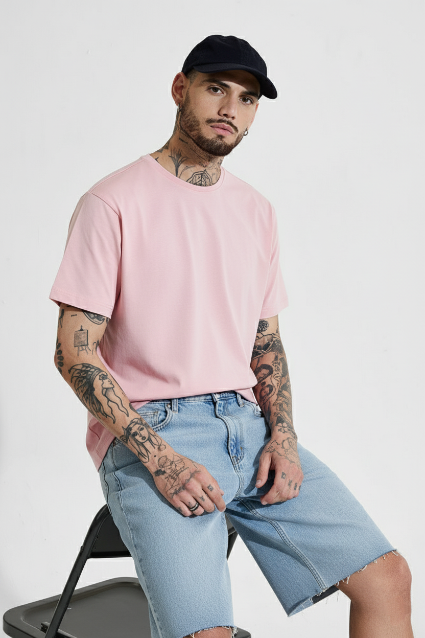 Short Blush Classic Oversized Tee - Lior & Blanc