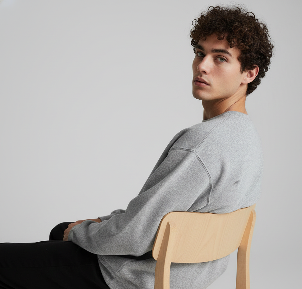 Off Crewneck Grid Sweatshirt